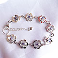 flower bracelet with iolite stones