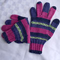 striped gloves